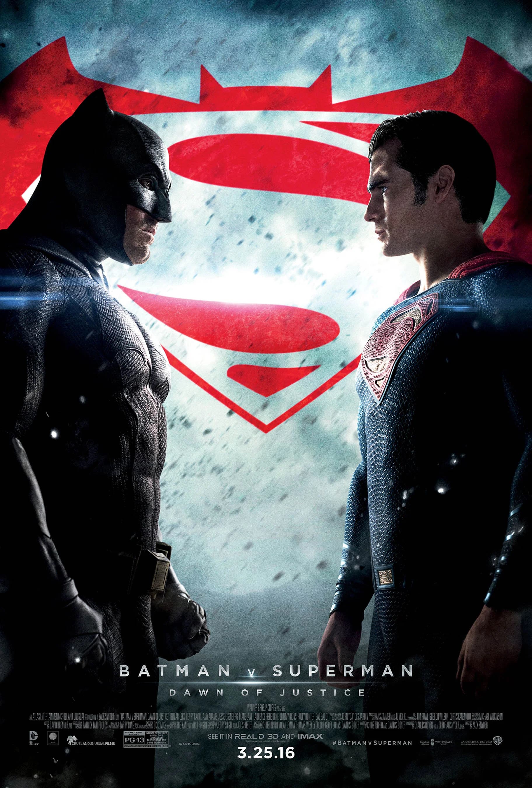 Poster of Batman v Superman: Dawn of Justice (2016) Dual Audio {Hindi-English}