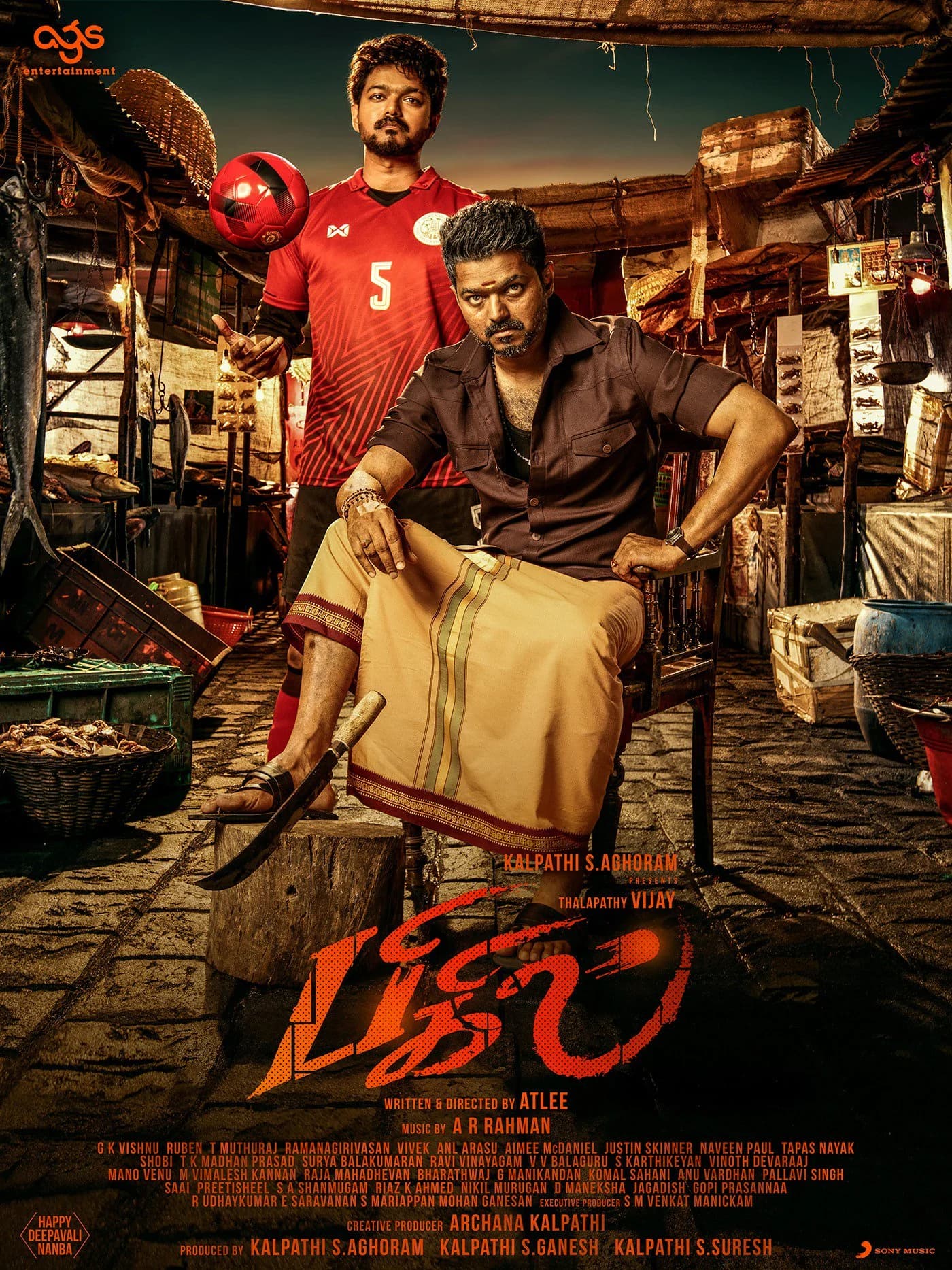 Poster of Bigil (2019) Dual Audio {Hindi-Tamil} 480p, 720p & 1080p ESub