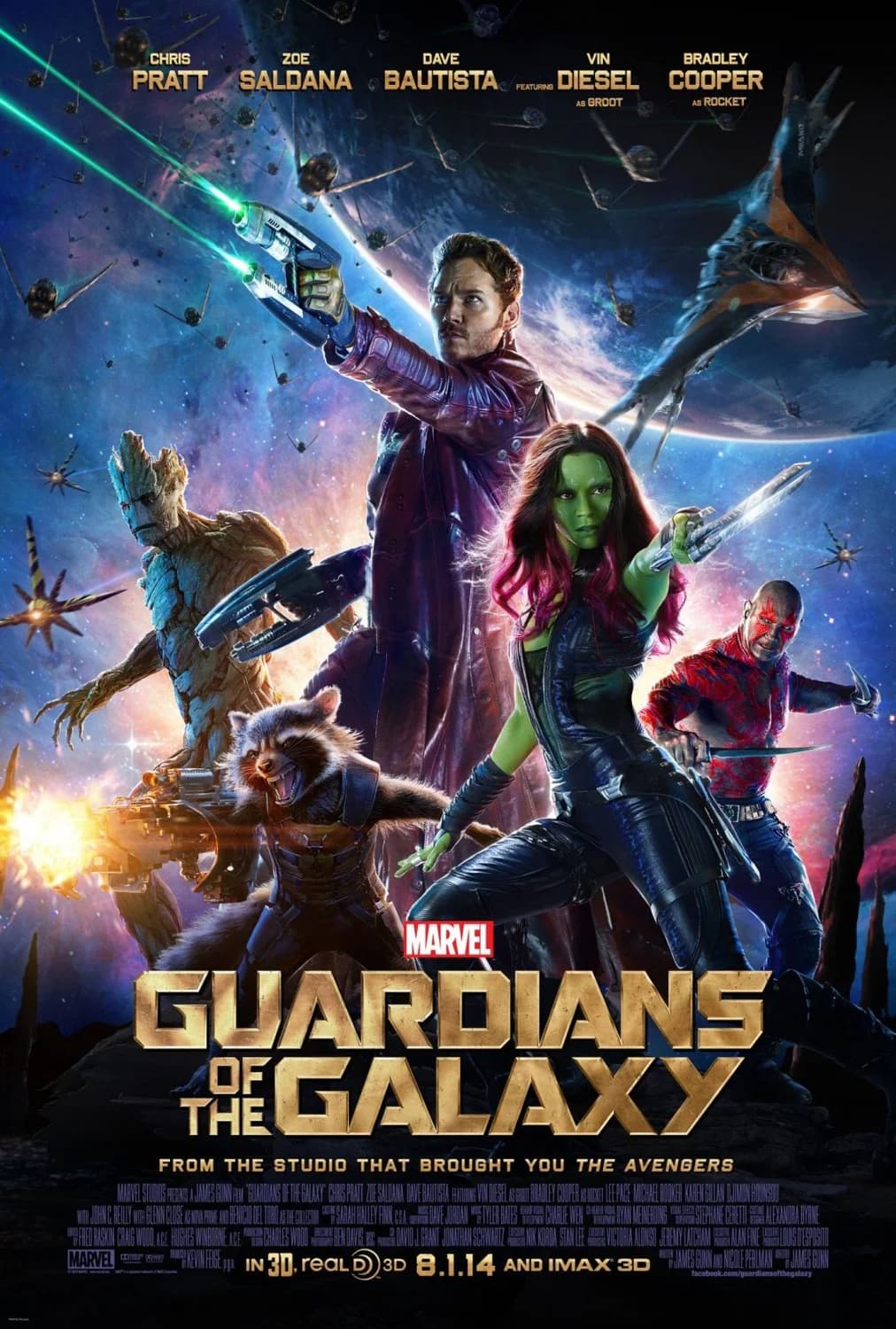 Poster of Guardians of the Galaxy (2014) Dual Audio {Hindi-English}