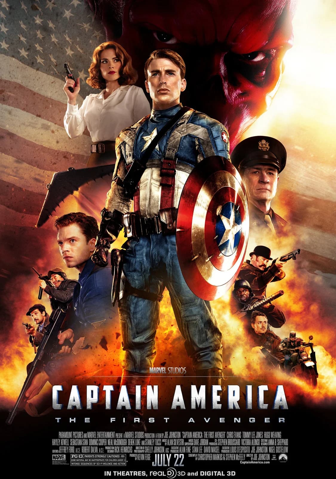 Poster of Captain America: The First Avenger (2011) Dual Audio {Hindi-English}
