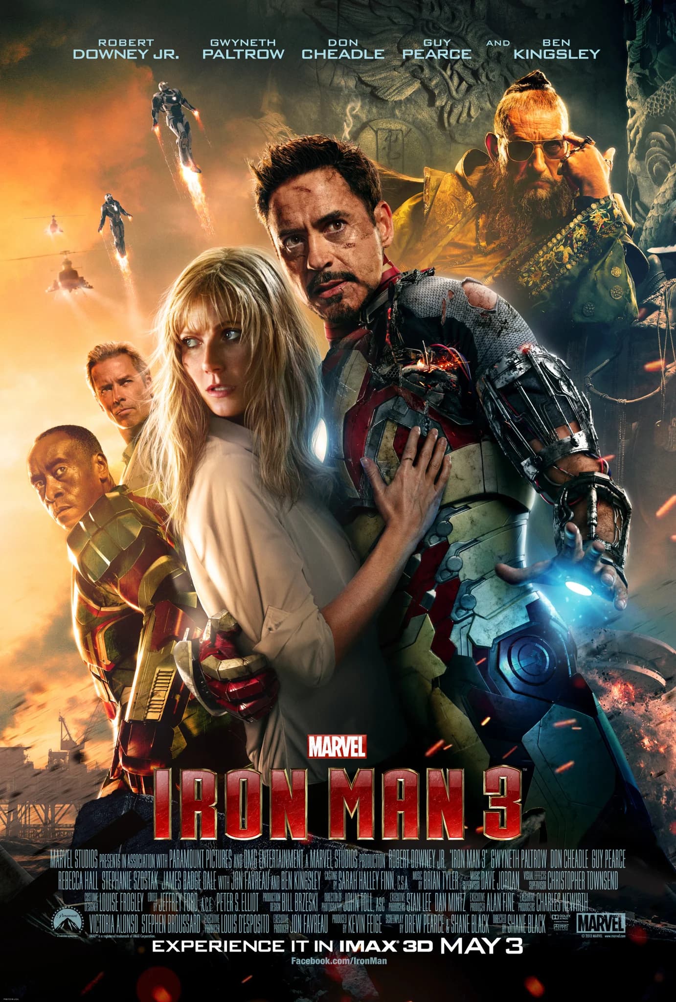 Poster of Iron Man 3 (2013) Dual Audio {Hindi-English}