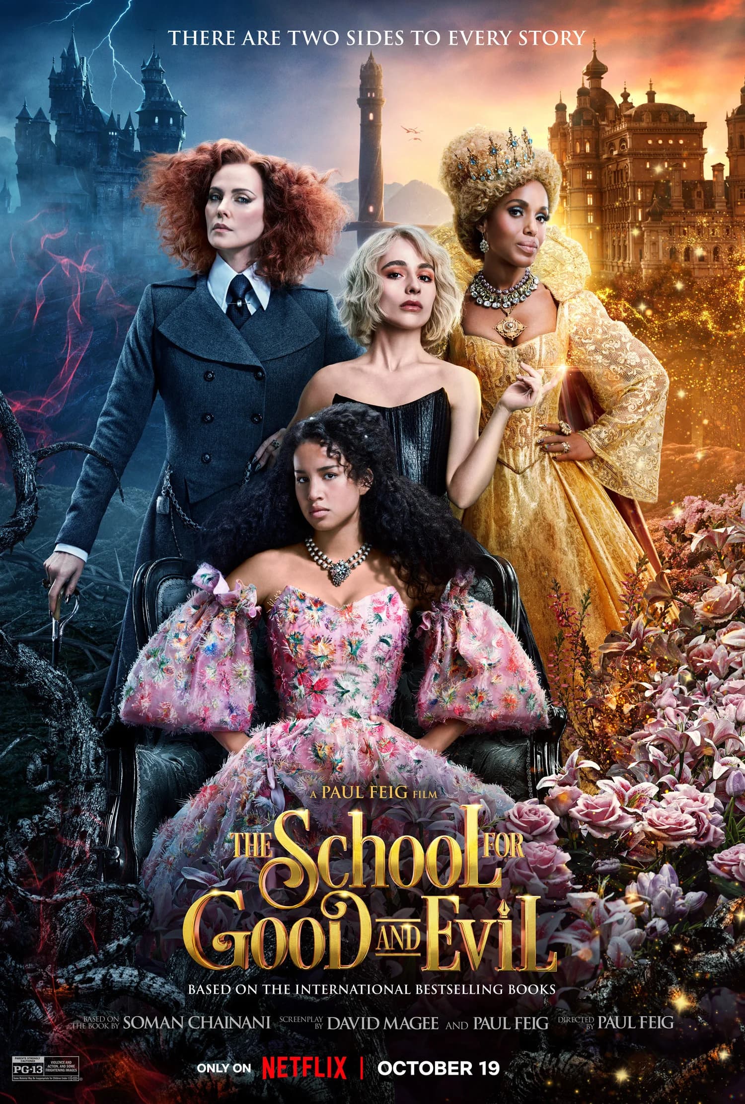Poster of The School for Good and Evil (2022) Dual Audio (Hindi-English)