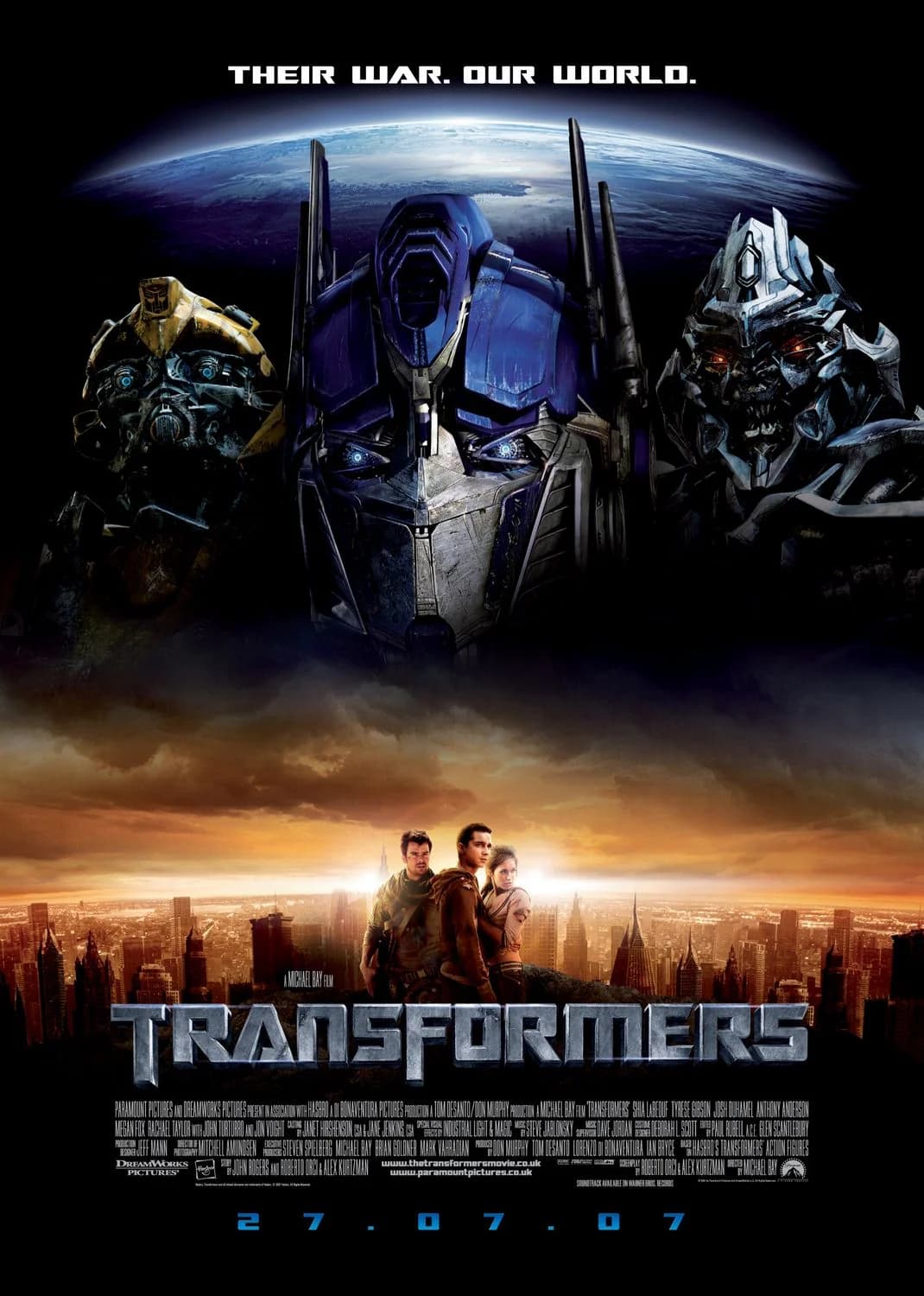 Poster of Transformers (2007) Dual Audio {Hindi DDP5.1 + English DD5.1}