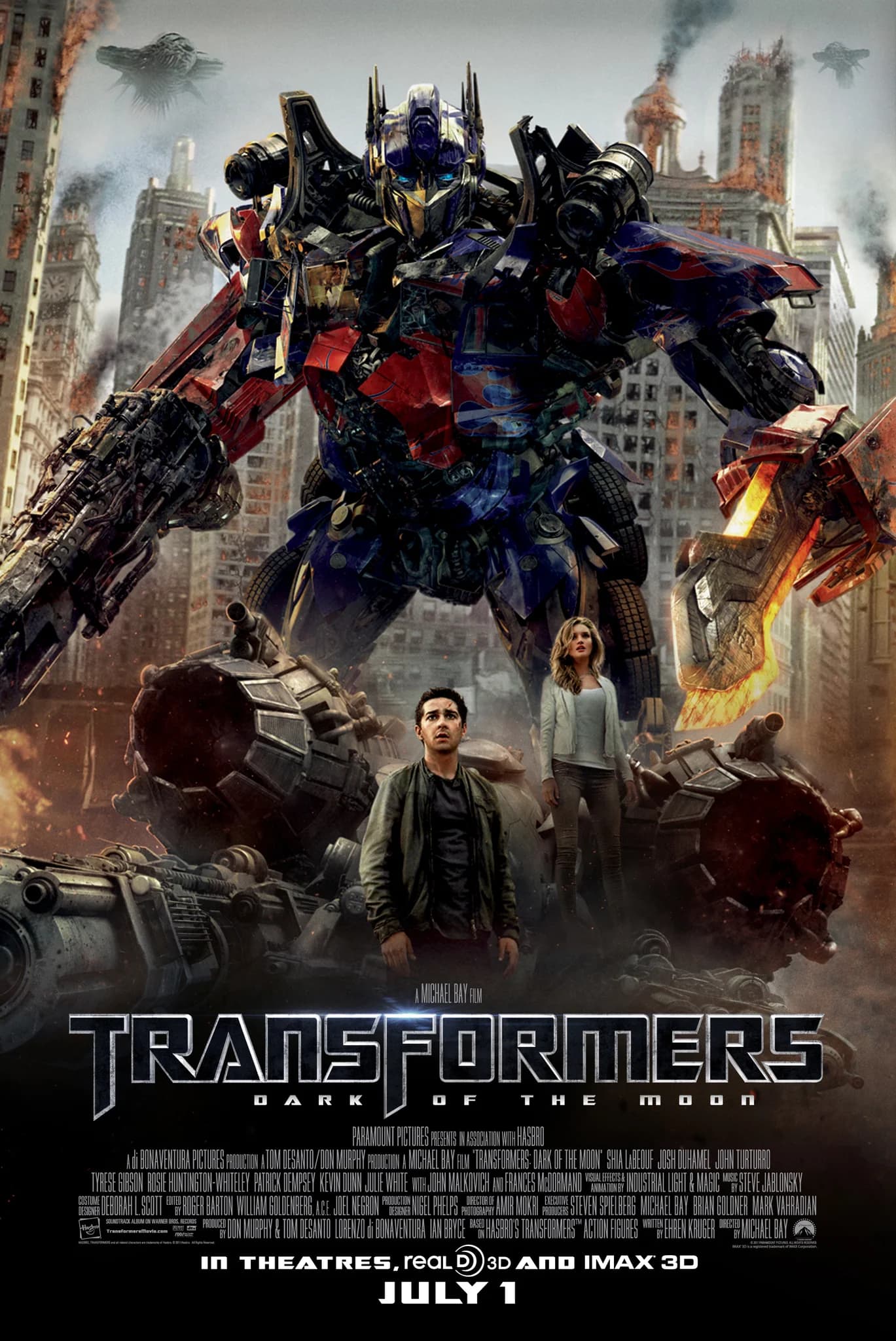 Poster of Transformers 3: Dark of the Moon (2011) Dual Audio [Hindi + English]