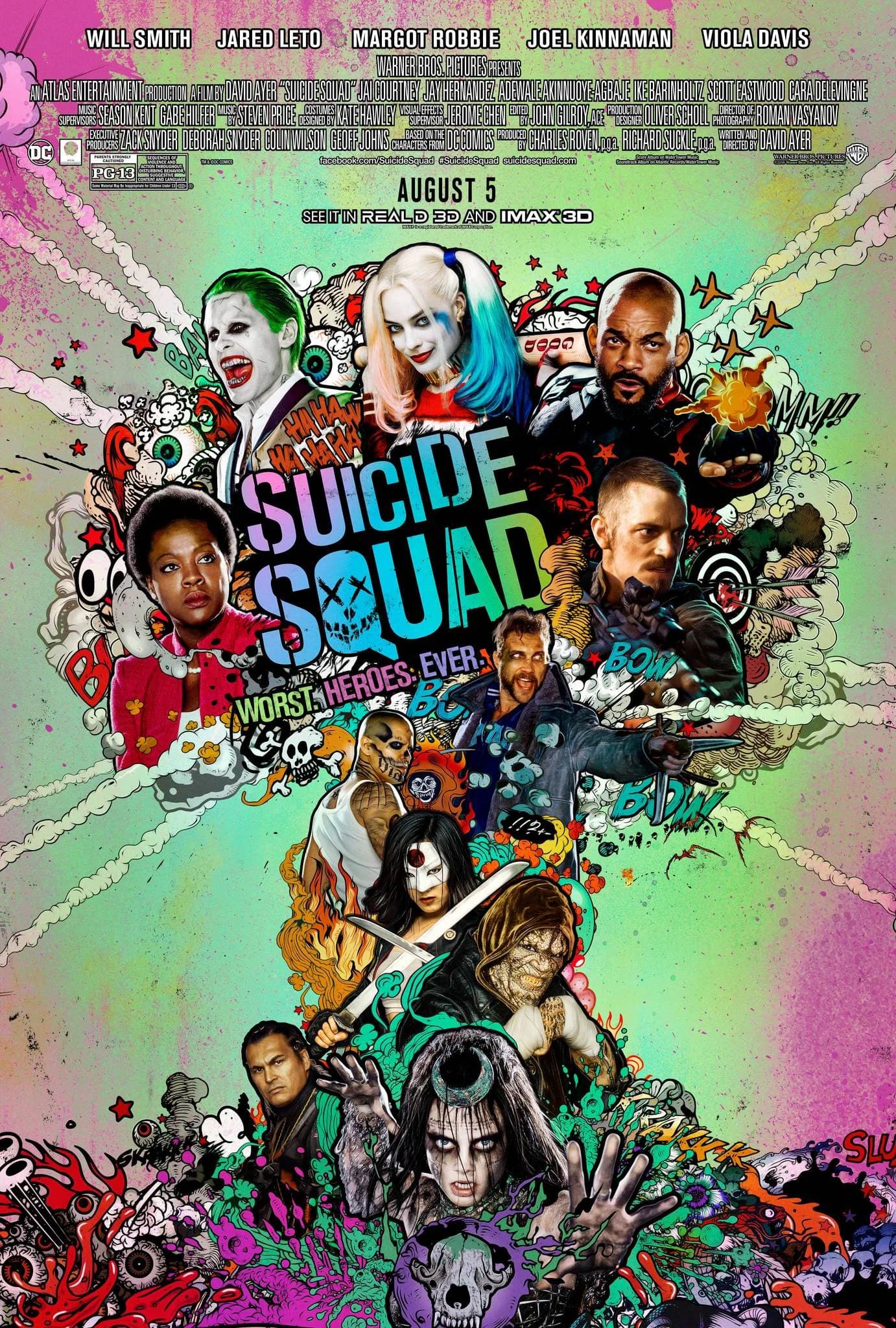 Poster of Suicide Squad (2016) EXTENDED BluRay Dual Audio [ORG 2.0 Hindi + English Audio]