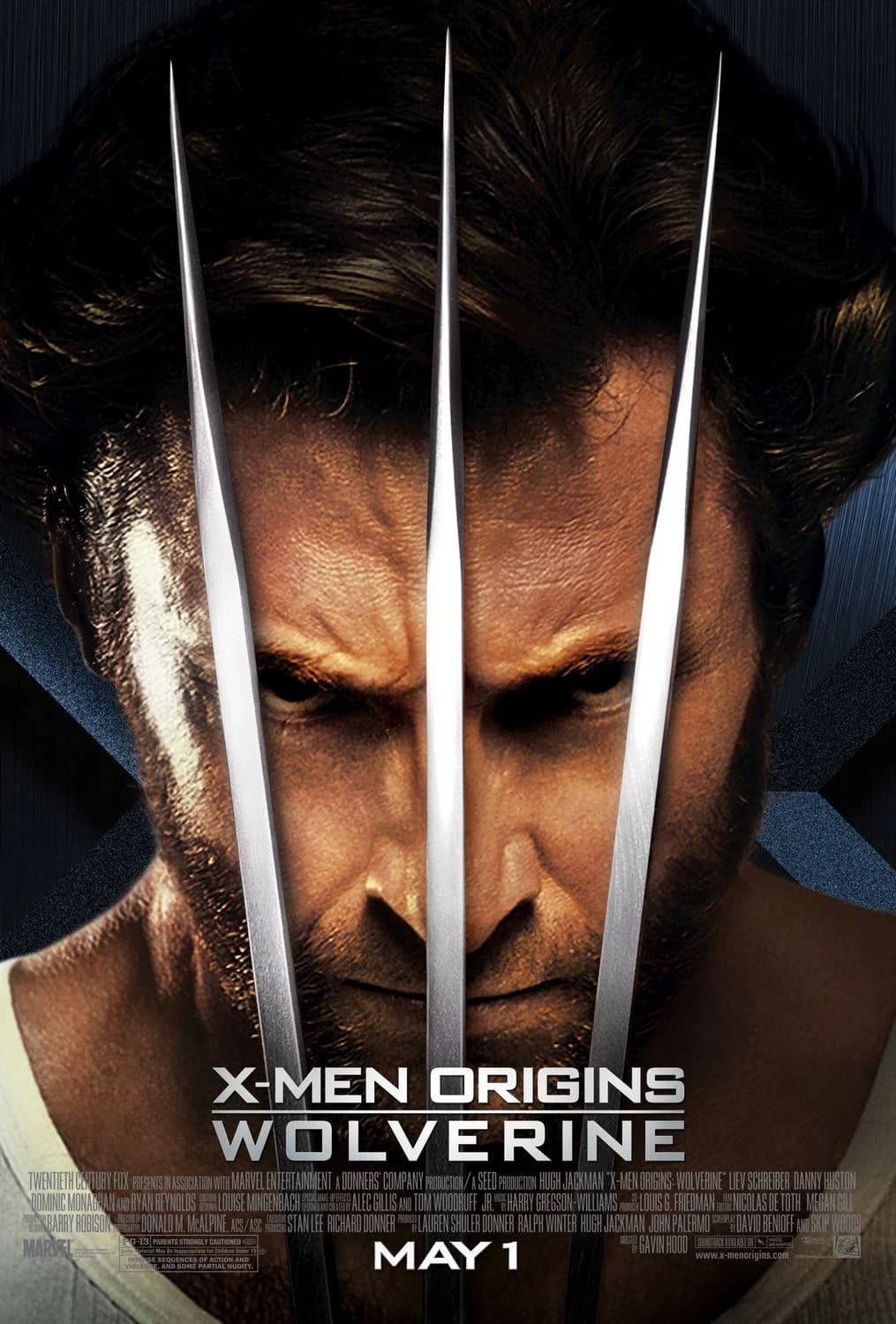 Poster of X-Men 4 Origins: Wolverine (2009) Dual Audio {Hindi-English}