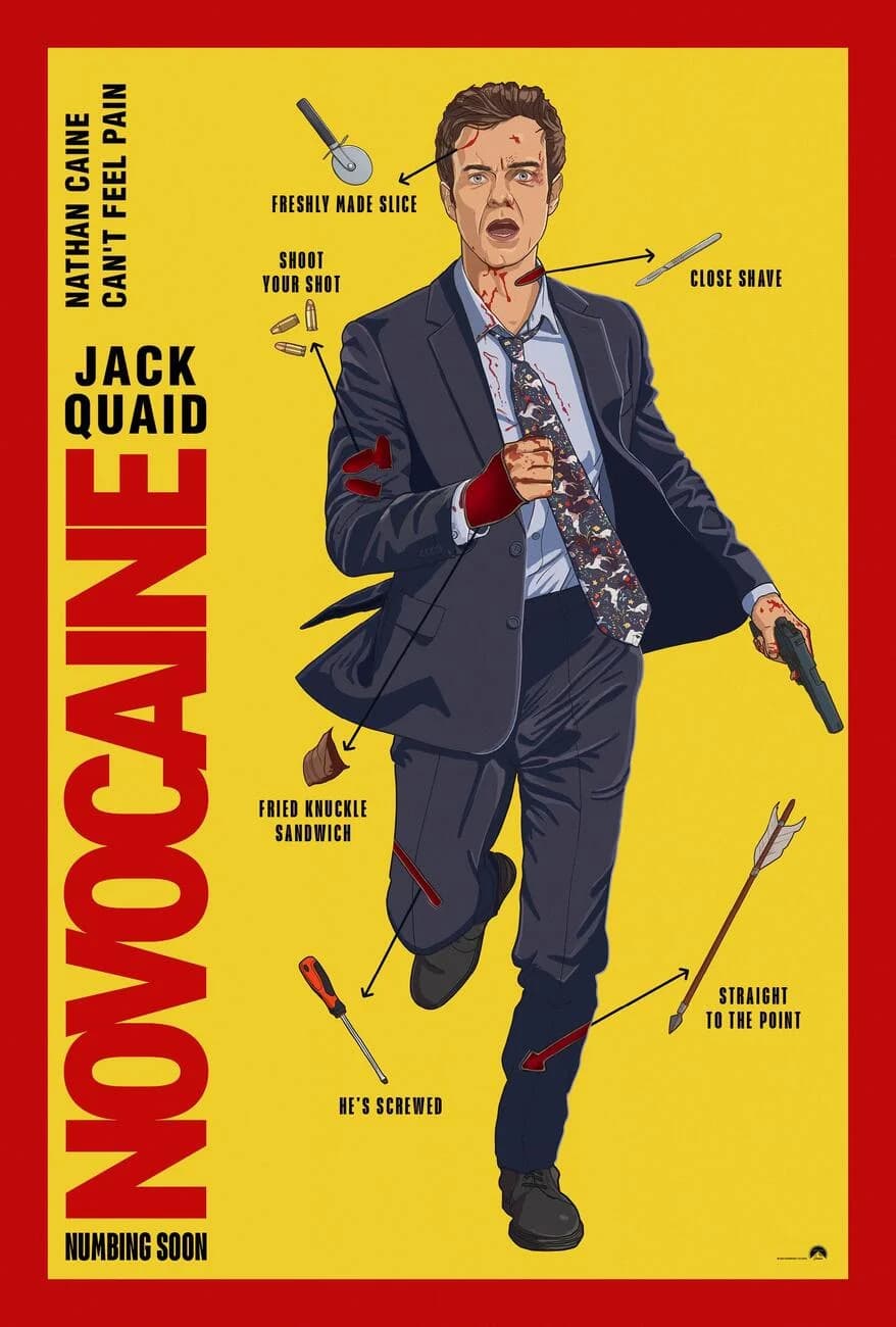Poster of Novocaine (2025) 1080p 720p 480p Dual Audio [ENGLISH]