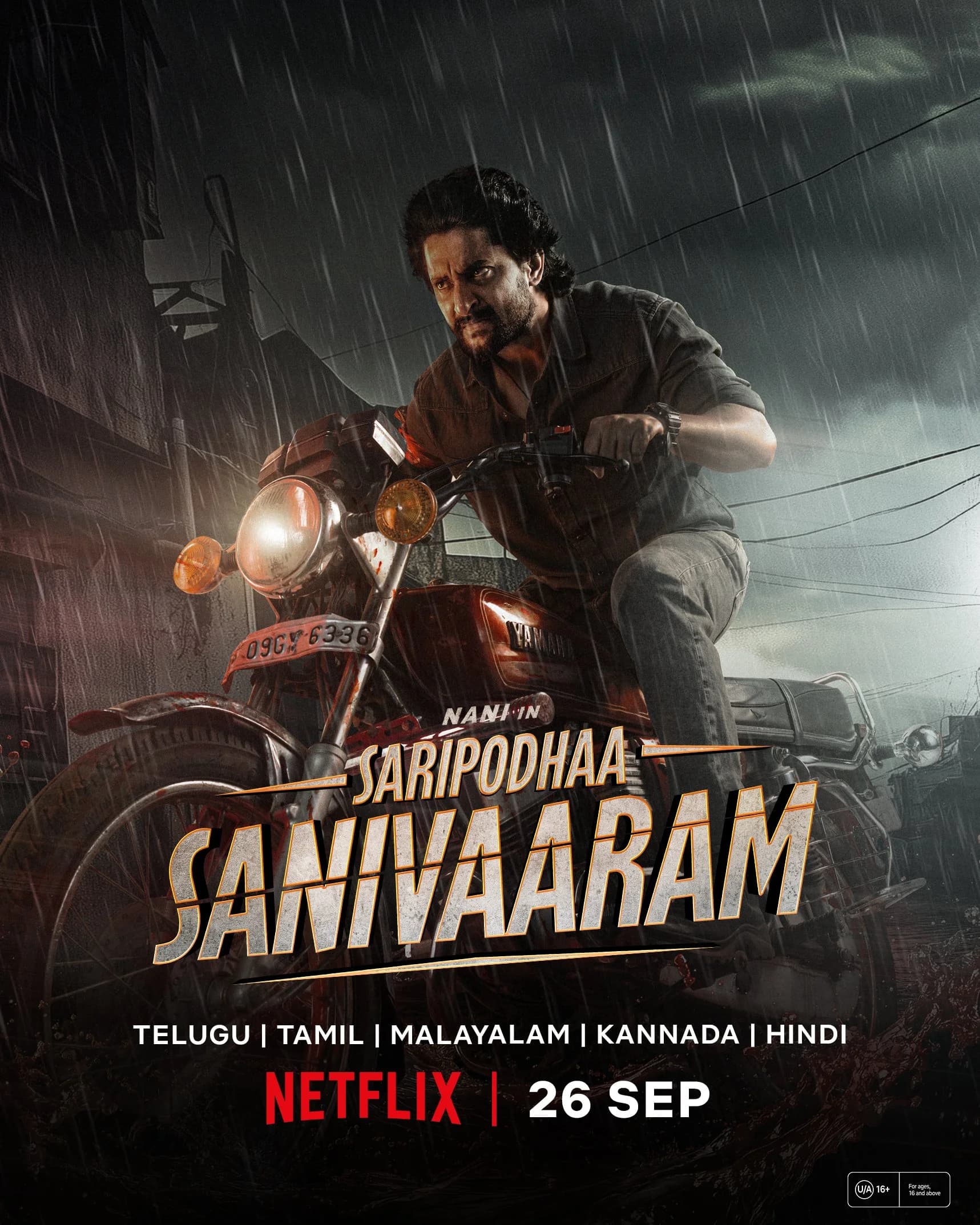 Poster of Saripodhaa Sanivaaram {Hindi DD5.1 – Telugu} 2024 Full Movie