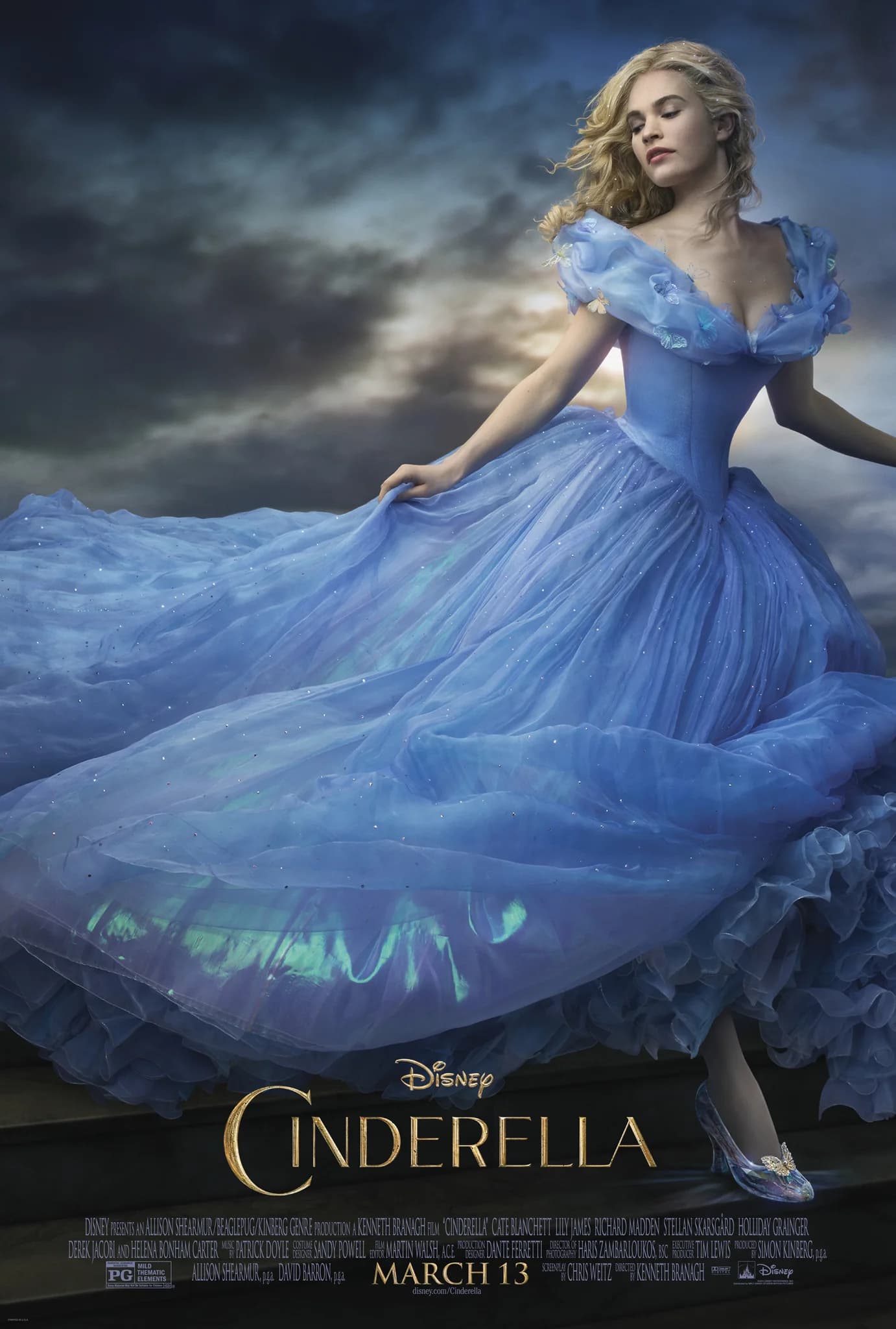 Poster of Cinderella (2015) BluRay Dual Audio (Hindi-English)
