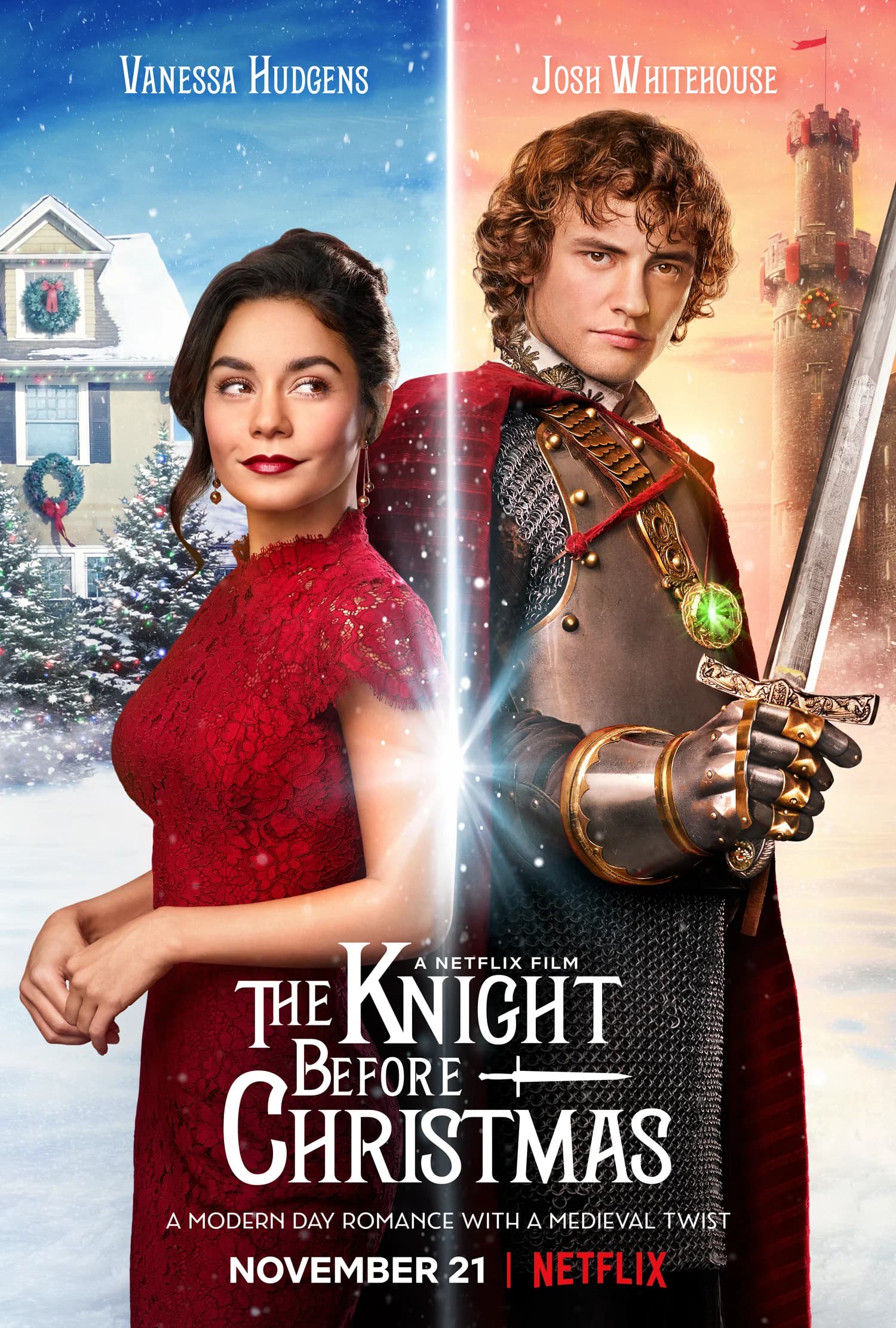 Poster of The Knight Before Christmas (2019) WEB-DL [Hindi (ORG 5.1) & English]