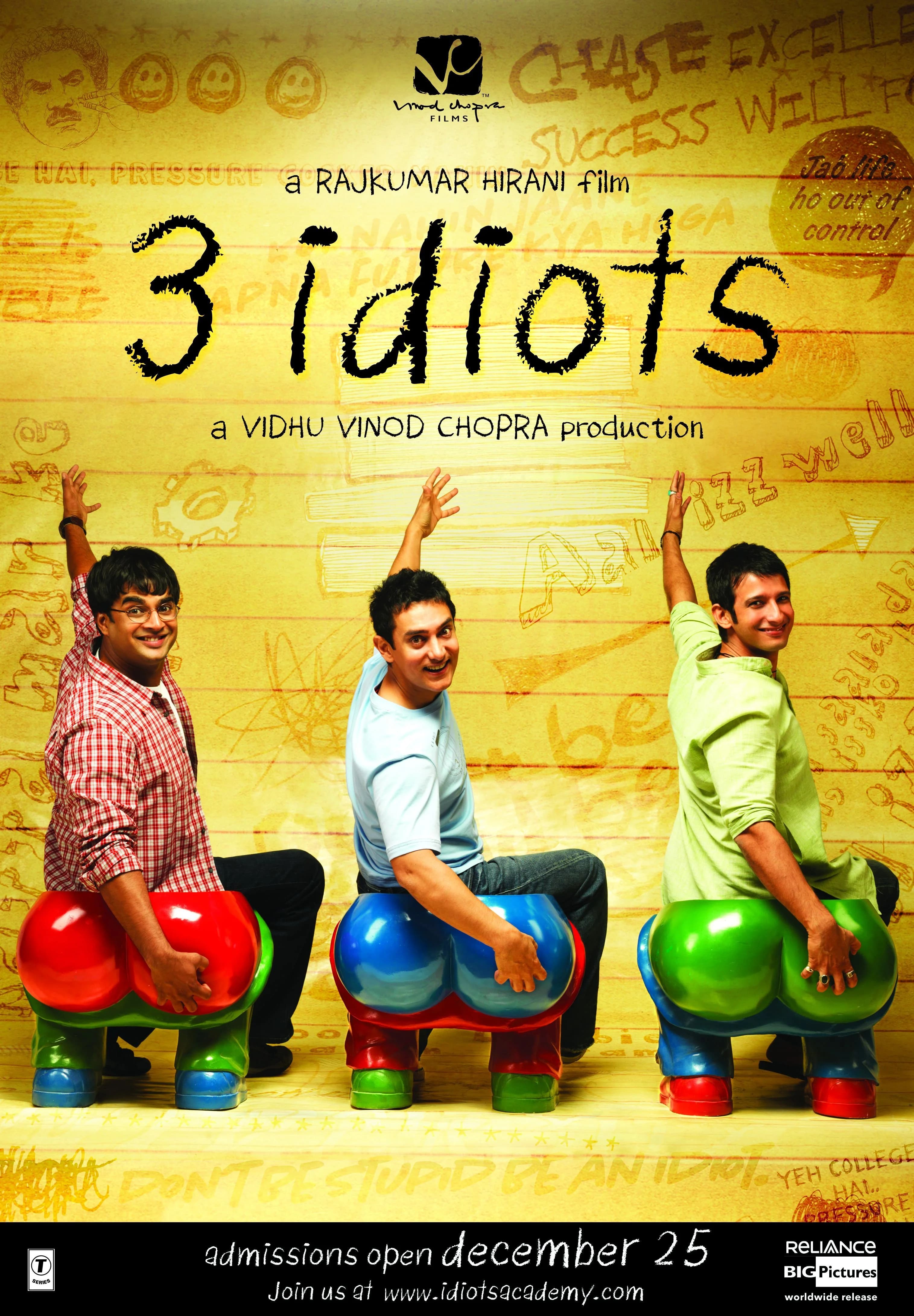 Poster of 3 Idiots (2009) Hindi BluRay
