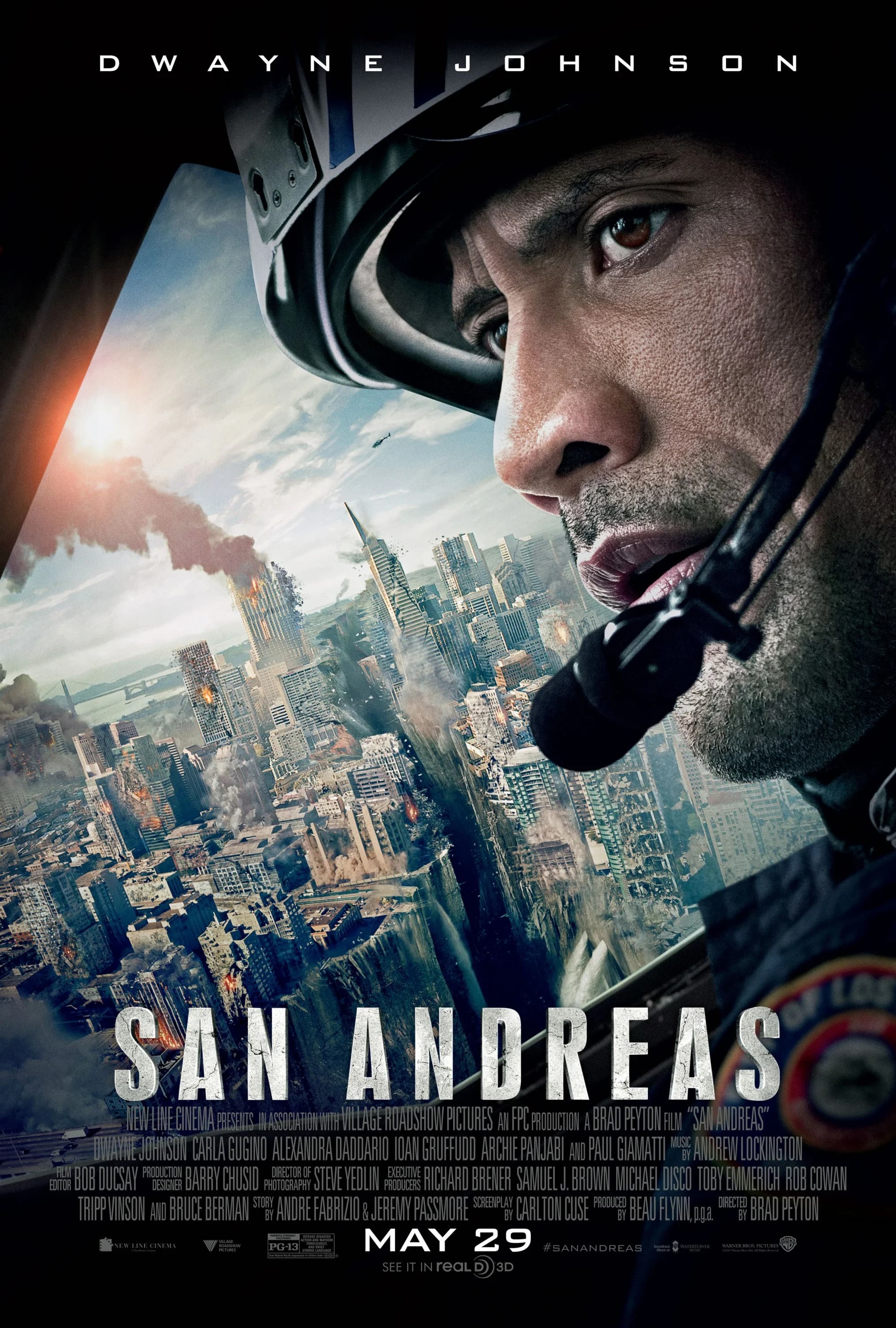 Poster of San Andreas (2015) Dual Audio {Hindi-English}