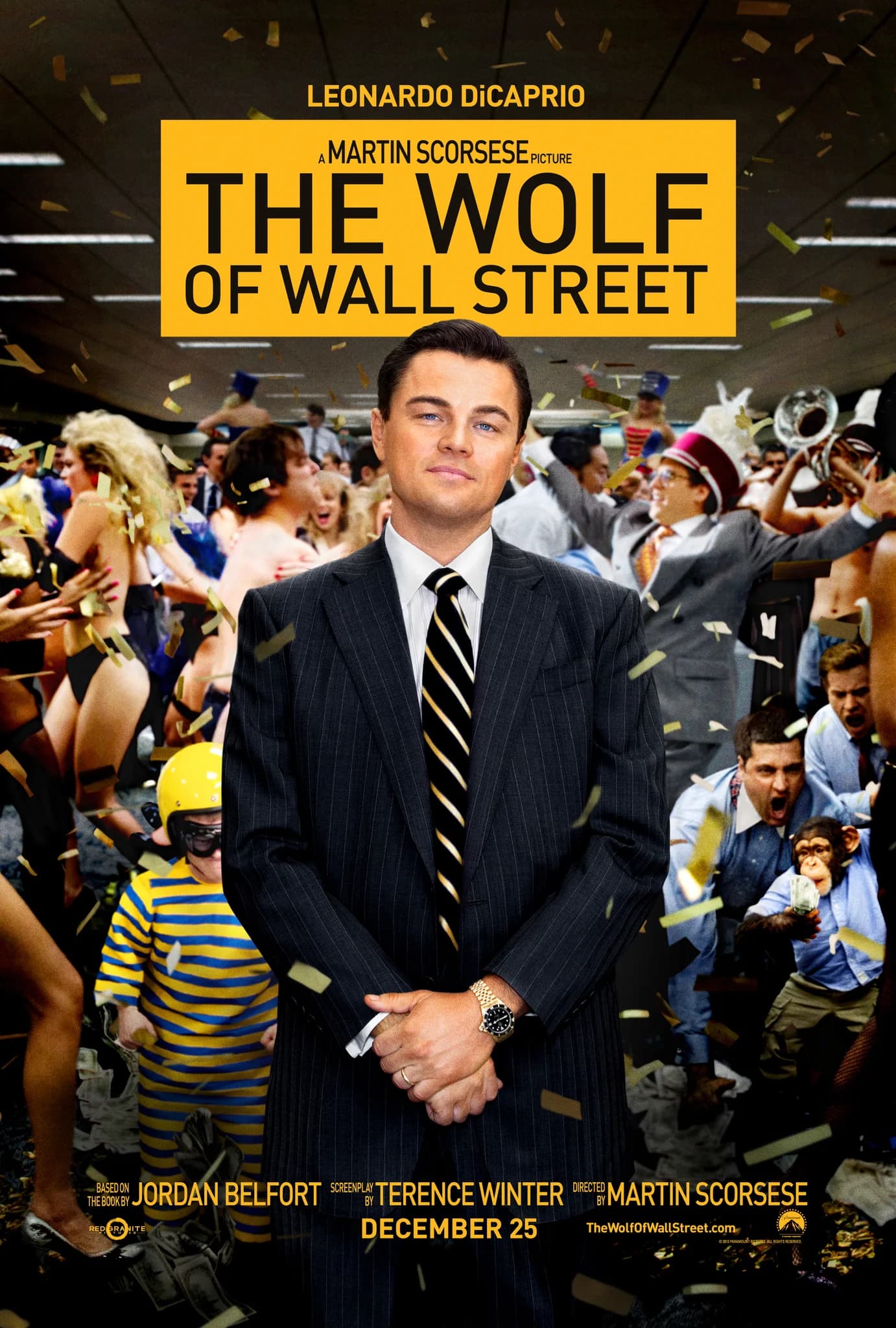 Poster of The Wolf of Wall Street (2013) Full Movie (Hindi-English)