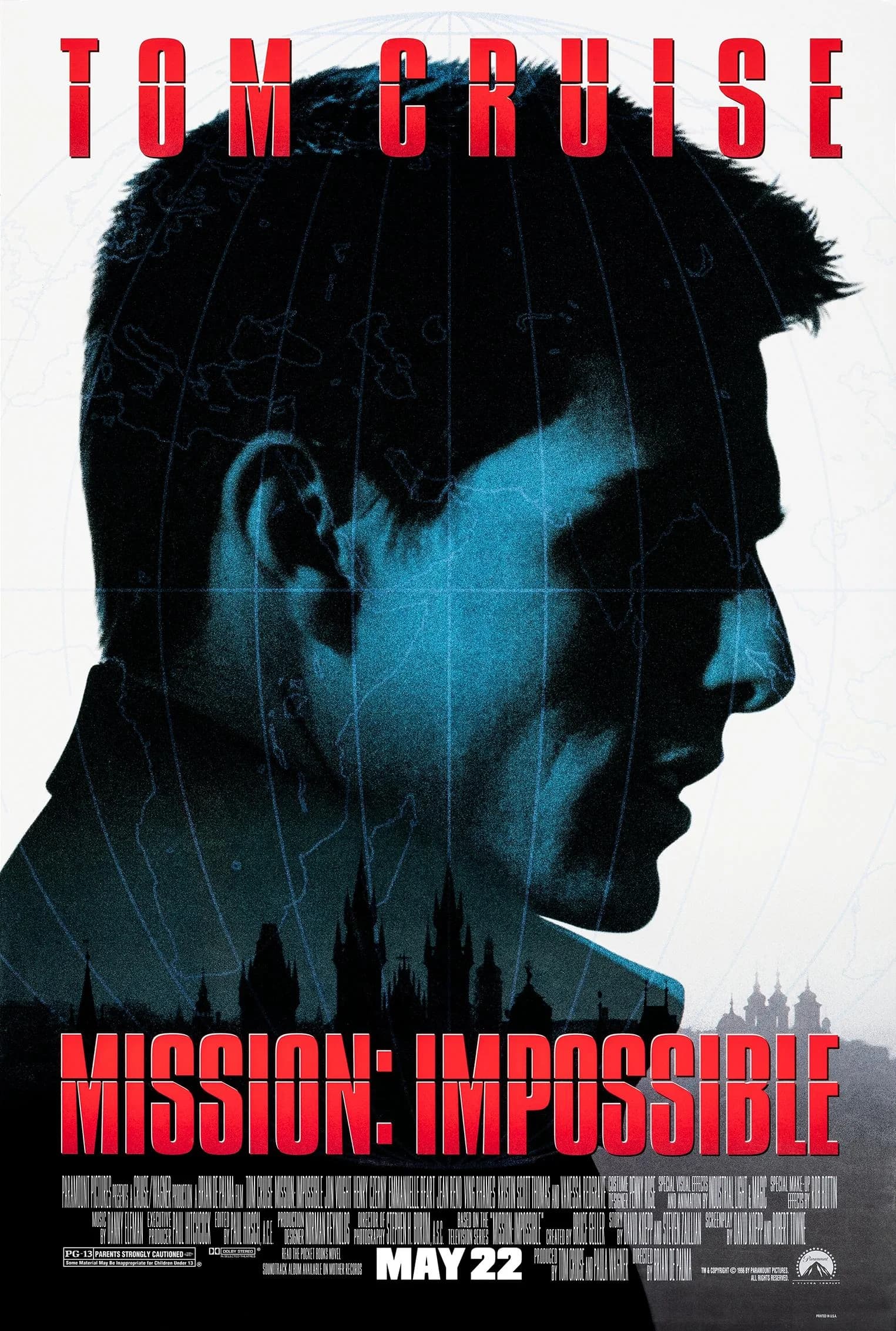 Poster of Mission: Impossible (1996) BluRay Full Movie (Hindi-English)