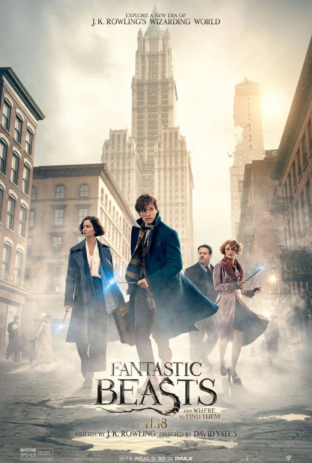 Poster of Fantastic Beasts and Where to Find Them (2016) Full Movie (Hindi-English)