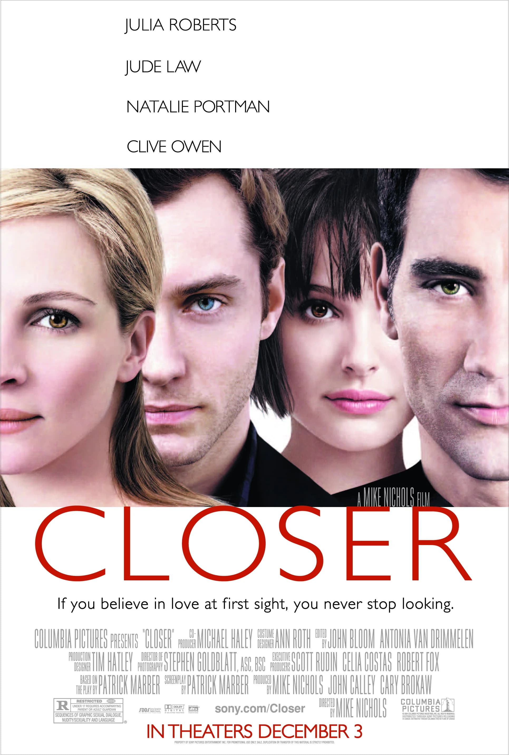 Poster of Closer (2004) BluRay Full Movie (Hindi-English)